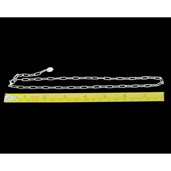 New Tocara Silver Link Necklace Stainless Steel Paperclip Chain Choker Clarisse - Picture 8 of 10